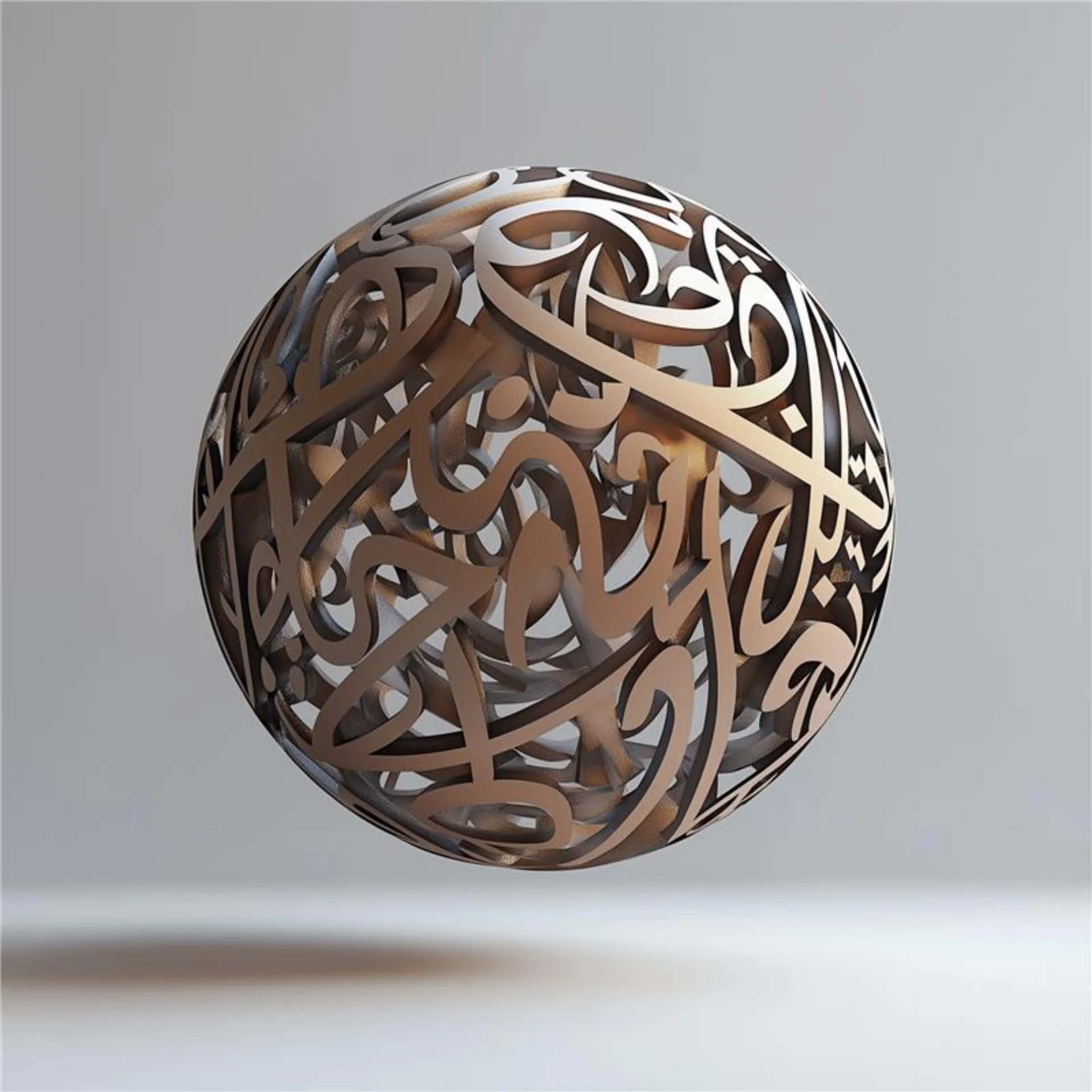 Calligraphy sphere artwork