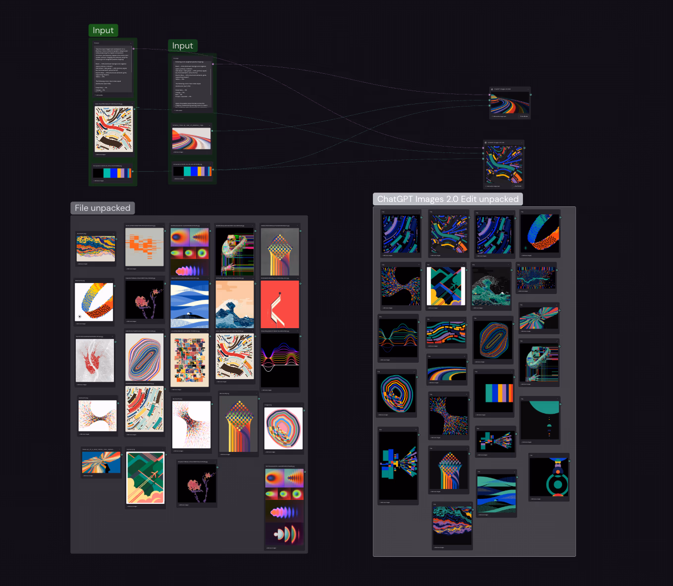 Node-based colour-control workflow