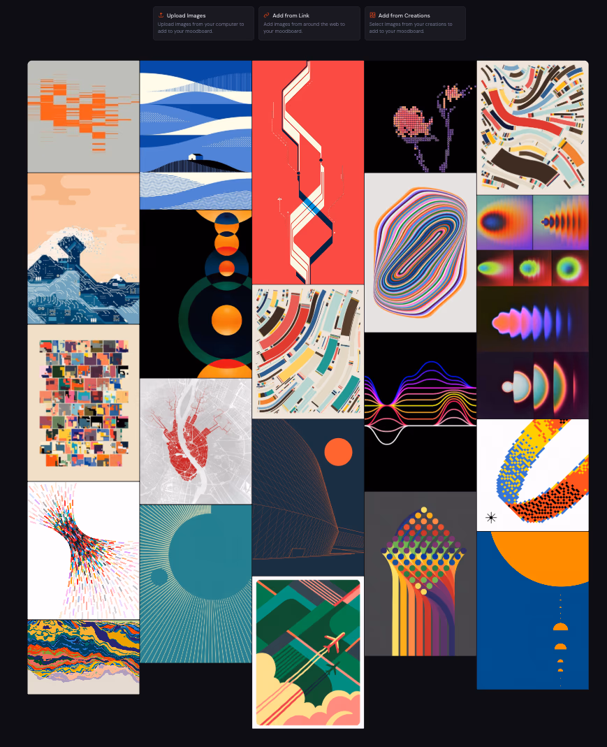Uncontrolled AI moodboard