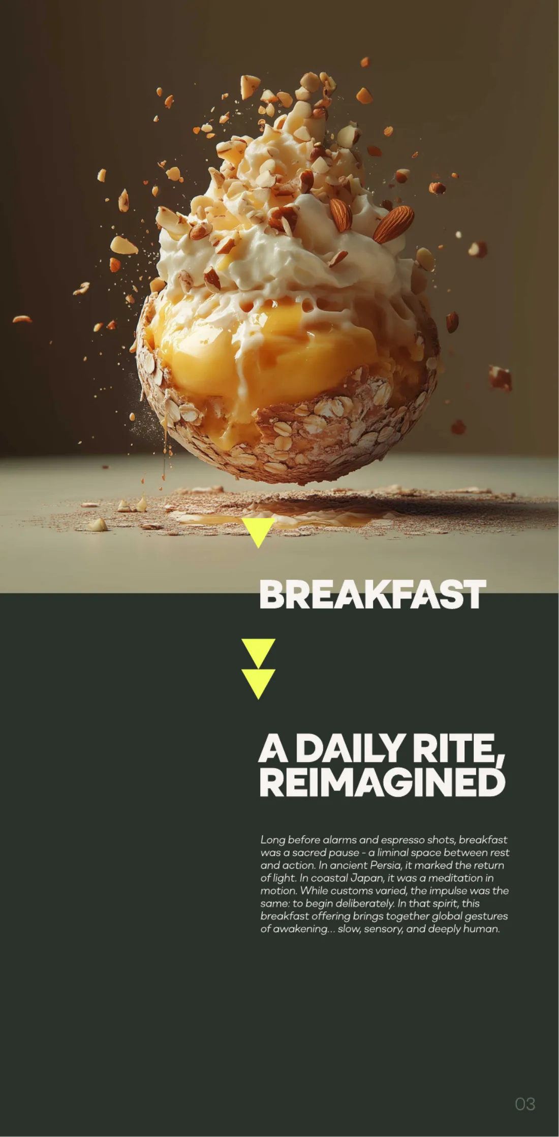 Menu section divider: Breakfast