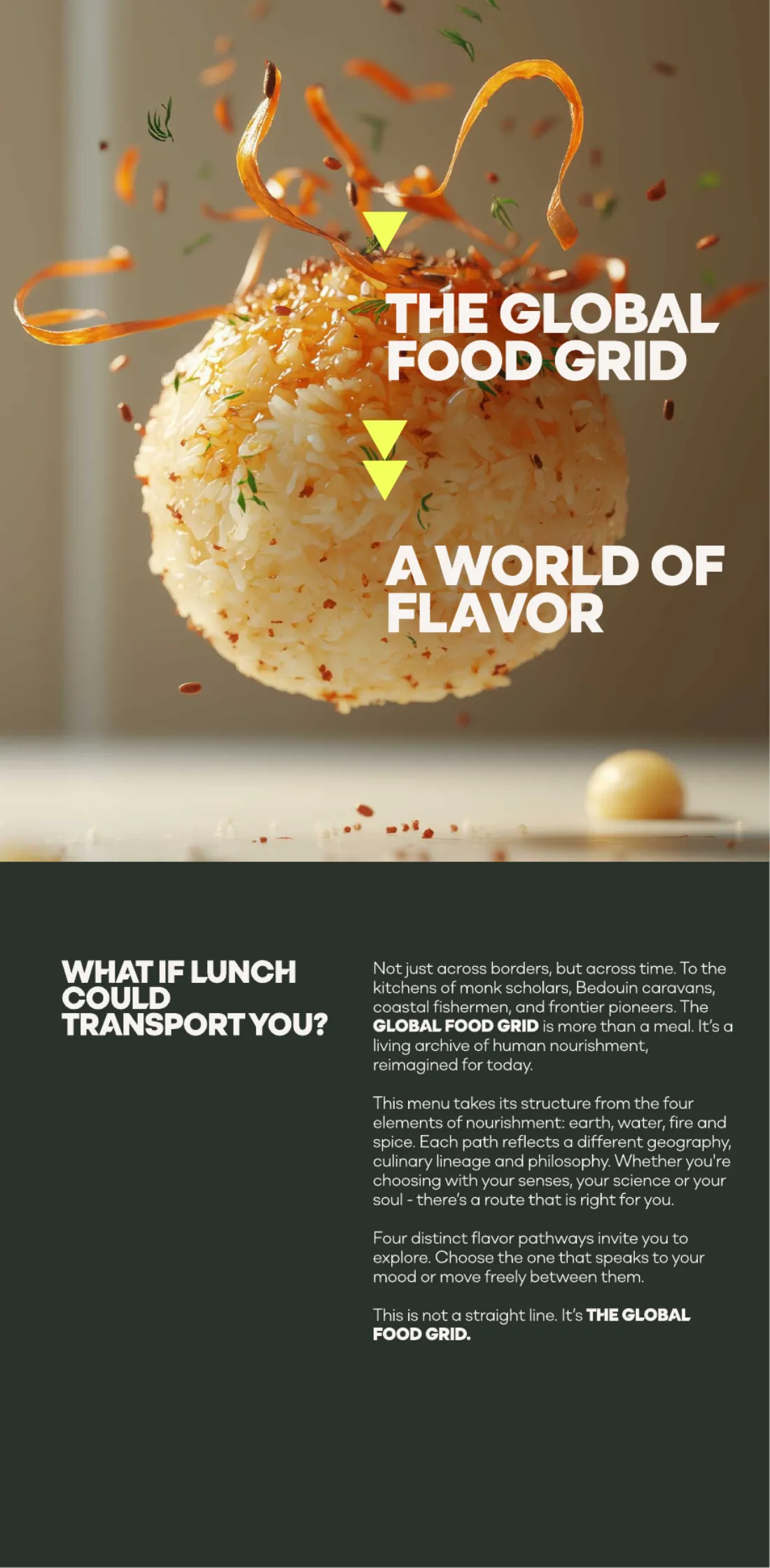 The Global Food Grid menu cover