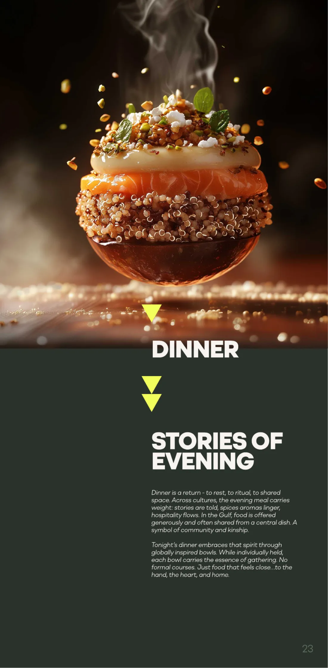 Menu section divider: Dinner