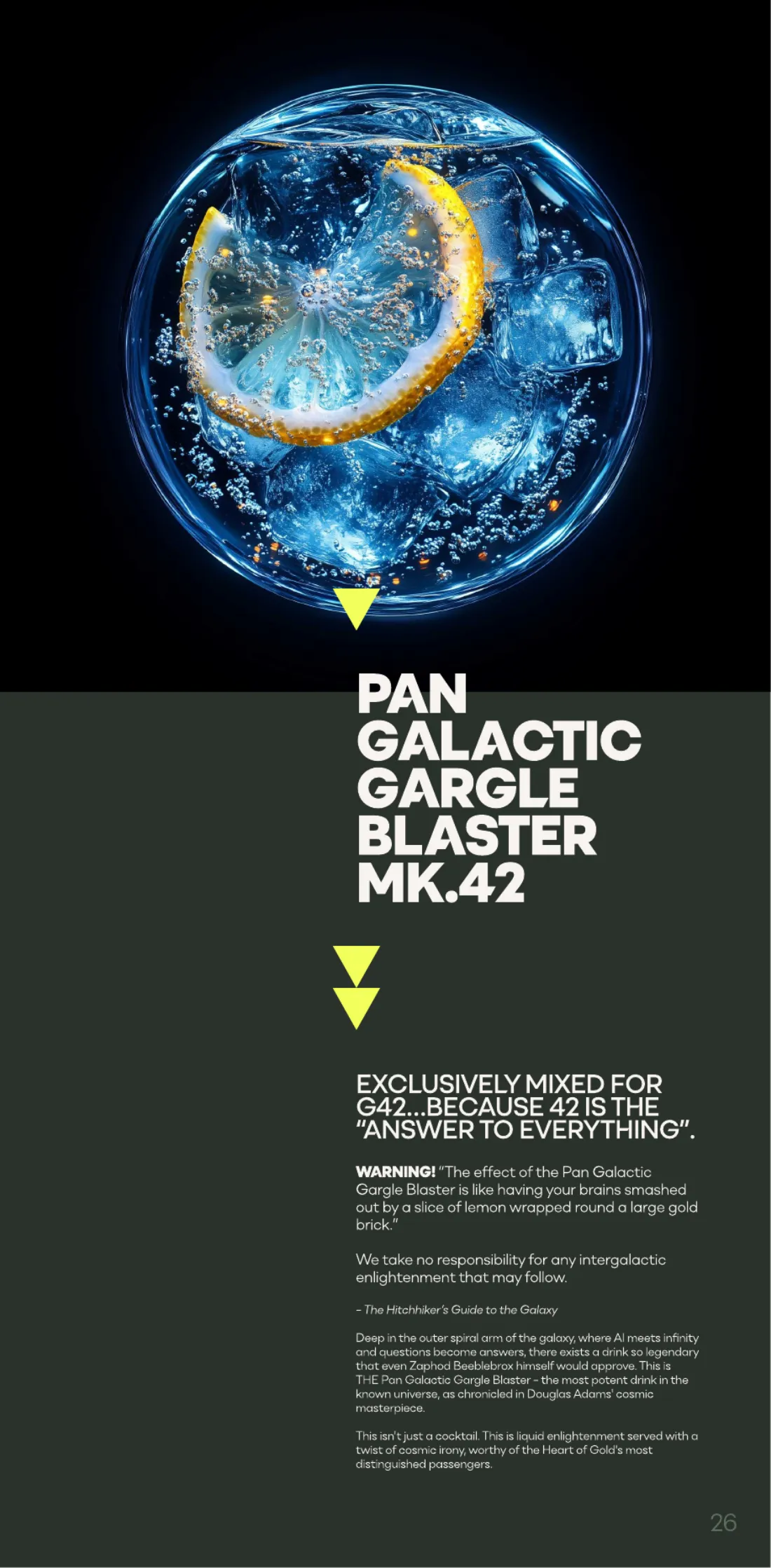 Menu section divider: Pan Galactic Gargle Blaster