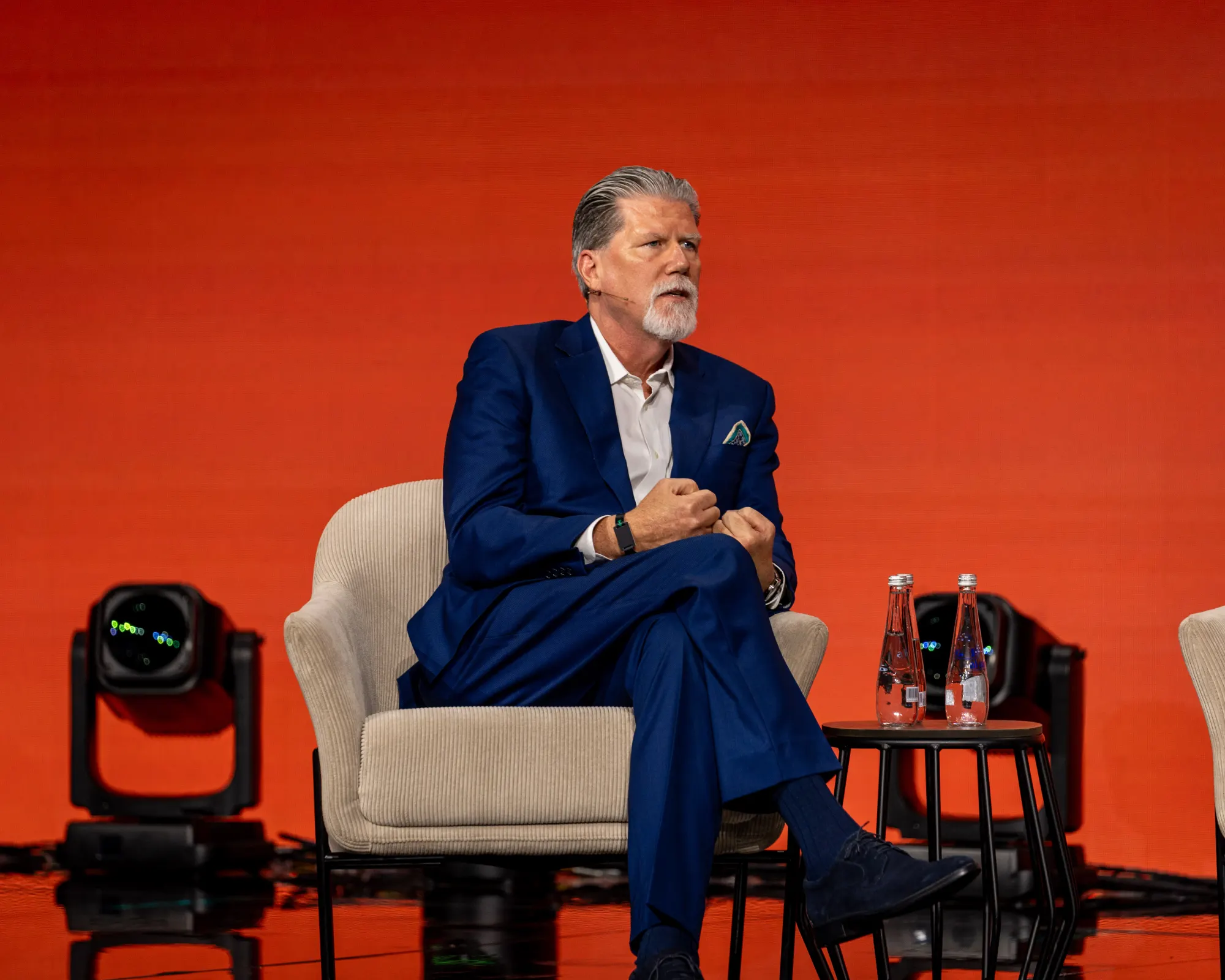 A fireside conversation on stage